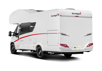Heckansicht des Family Luxury von McRent Italien