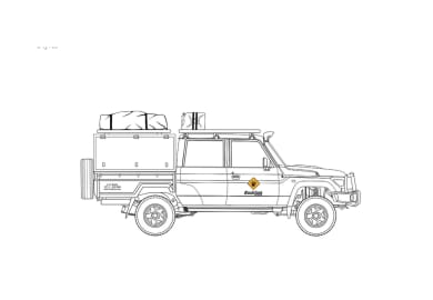 Seitenansicht des Toyota Land Cruiser 2 Pers. (CruC2A)  von Bushlore Afrika
