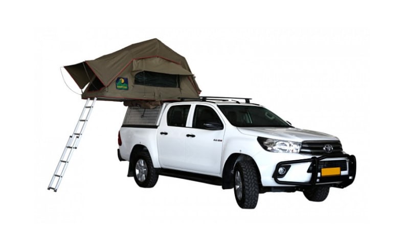 Cutout Ansicht mit Dachzelt des Toyota Hilux 4x4 Automatic 2P VSS Budget von Asco Afrika