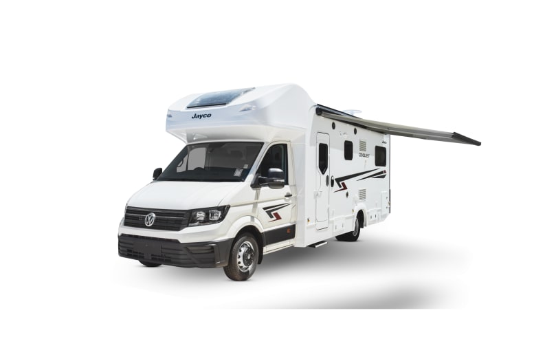 Der Jayco 5 Bett Excursion mit Markise von Let's Go Motorhomes Australien