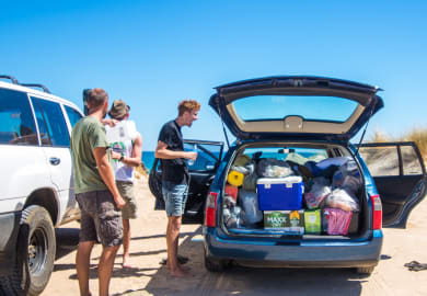 Stauraum im Station Wagon von Travellers Autobarn Australien