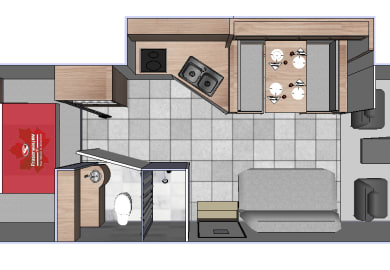 Grundriss ( Tag ) des C-XLarge Motorhome von Four Seasons Kanada