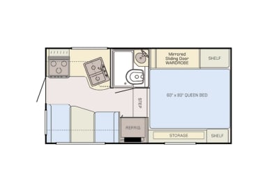 Grundriss bei Tag des Truck Camper Bronze