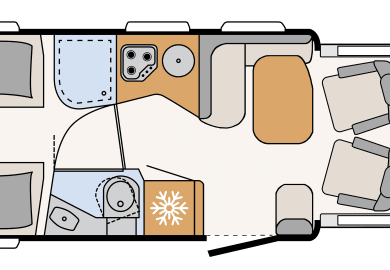 Option 1 ( Einzelbetten ) des Comfort Standard von McRent Spanien