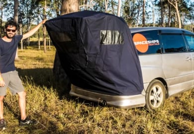Heckzelt vom Beta 2S SC Camper von Spaceships in Neuseeland