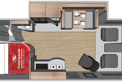Grundriss ( Tag ) des C-Large Wohnmobil von Fraserway RV Kanada