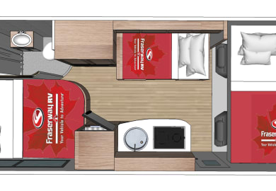 Grundriss ( Nacht ) des C-Medium Wohnmobil von Fraserway RV Kanada