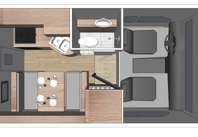 Grundriss ( Tag ) des Truck Camper von Fraserway RV Kanada