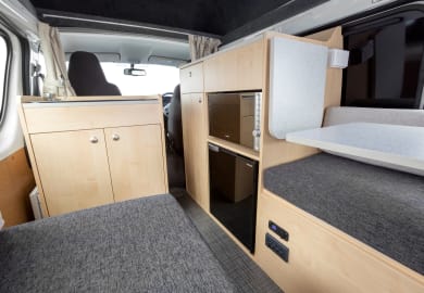 Die Innenausstattung im Camper Hitop von Hippie Camper Neuseeland