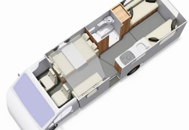 Grundriss des UK Camper 6 von McRent Vereinigtes Königreich