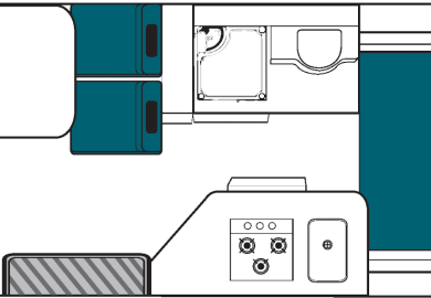 Nacht-Grundriss Camper Ultima von Maui Australien