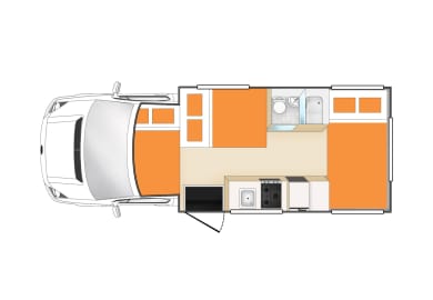 Camper Euro Deluxe von Apollo Australien, Grundriss Nacht