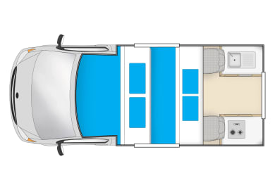 Camper Endeavour von Cheapa Campa Australien, Grundriss Nacht
