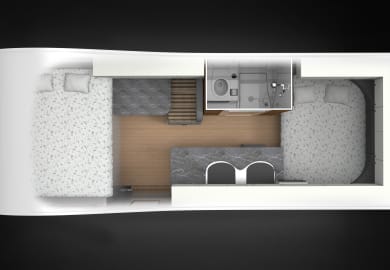 Der Grundriss vom Henty Camper von GoCheap in Australien