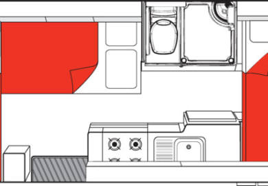 Nacht-Grundriss Camper Big Six von Mighty Australien