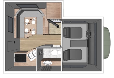 Grundriss ( Tag ) des Truck Camper Slide-Bunk von Fraserway RV Kanada