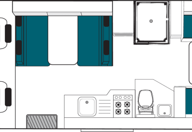 Saison 25/26: Tag-Grundriss des Beach Camper von Maui Australien