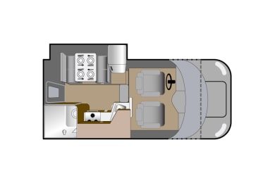 Grundriss TAg vom Truck Camper Slide Dinette von FraserWay in Kanada