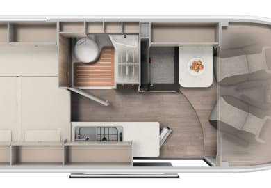 Grundriss (Doppelbett) des City Extra von rent easy Italien