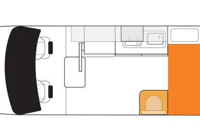 Britz Hitop Camper in Neuseeland - Grundriss