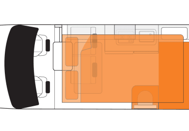 Britz Voyager Camper in Neuseeland - Grundriss Nacht
