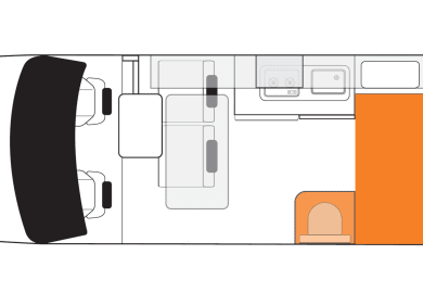 Britz Voyager Camper in Neuseeland - Grundriss Tag