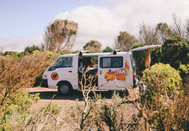 Rasten mit dem Budgie Van von Travellers Autobarn Australien