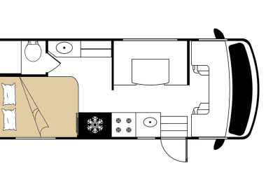 Möglicher Grundriss des Glückscampers 4 von Roadbear USA