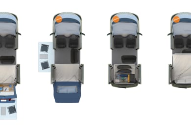Grundrisse des Beta Standard Camper von Spaceships Australien