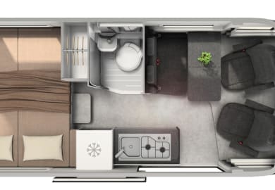 Grundriss (Doppelbett) des City First von rent easy Griechenland