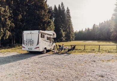 Am parken mit dem Family Extra von rent easy Griechenland