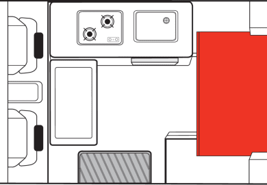 Saison 26/27: Grundriss ( Nacht ) des Highball von Mighty Campers Neuseeland