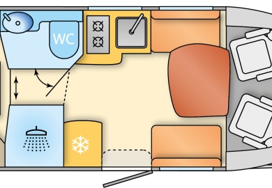 Grundriss Tag des Classic Queen K5Q von DRM Deutschland