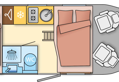 Grundriss Nacht des Classic Tourer K2D von DRM Deutschland