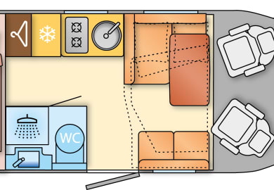 Grundriss Tag des Classic Tourer K2D von DRM Deutschland
