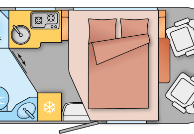 Grundriss Nacht des Slim Tourer S3 von DRM Deutschland