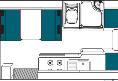 Saison 27/28: Tag-Grundriss des Beach Camper von Maui Australien