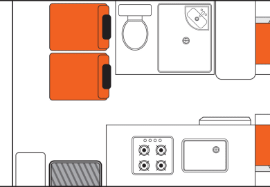 Grundriss bei Tag des Euro Quest von Apollo Motorhomes Neuseeland