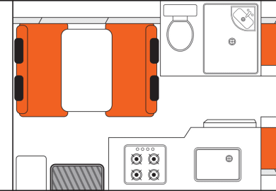 Grundriss bei Tag des Euro Camper von Apollo Motorhomes Neuseeland