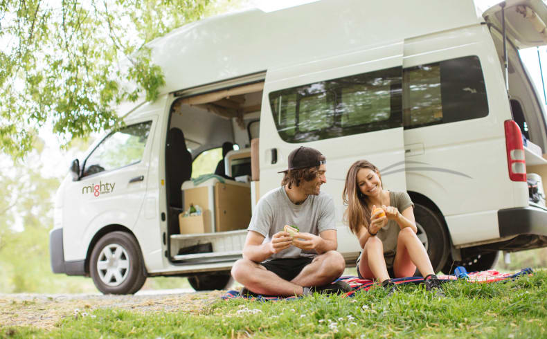 Picknick vor dem Double Down von Mighty Campers Neuseeland